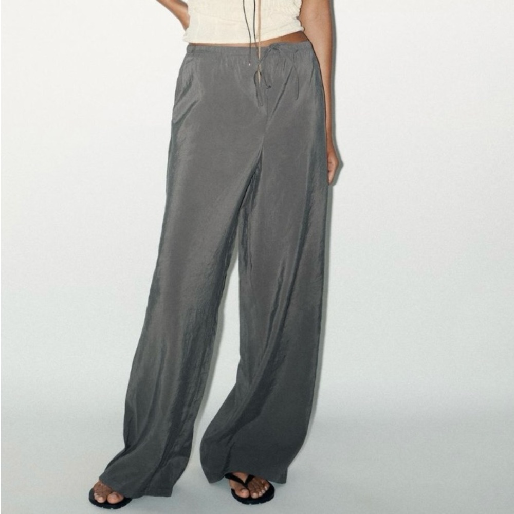 NWT Zara Gray Palazzo Pants